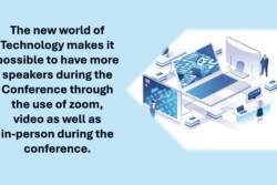 graphic of technology being used during conference
