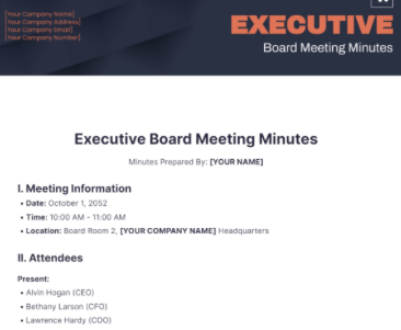 Executive Board Minutes