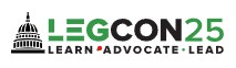 This picture shows the logo for LEGcon25 and the words LEARN, ADVOCATE, LEAD.