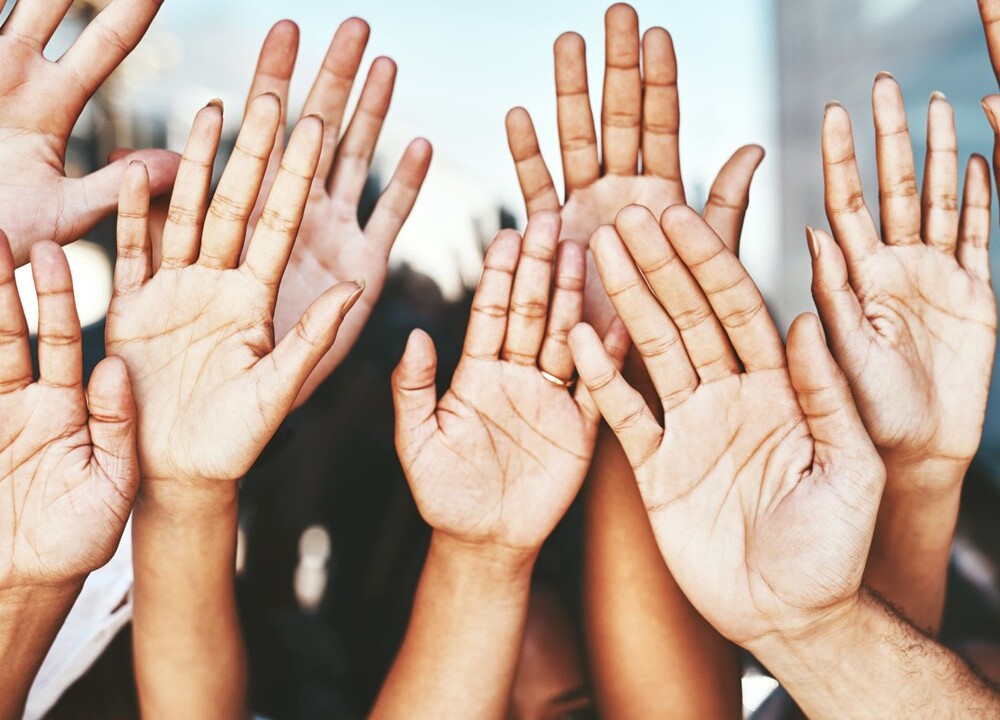 Raised hands