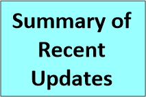 Picture with a blue background saying Summary of Recent Updates