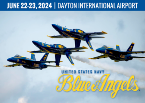 Blue Angels in light at the 2024 Dayton Air Show