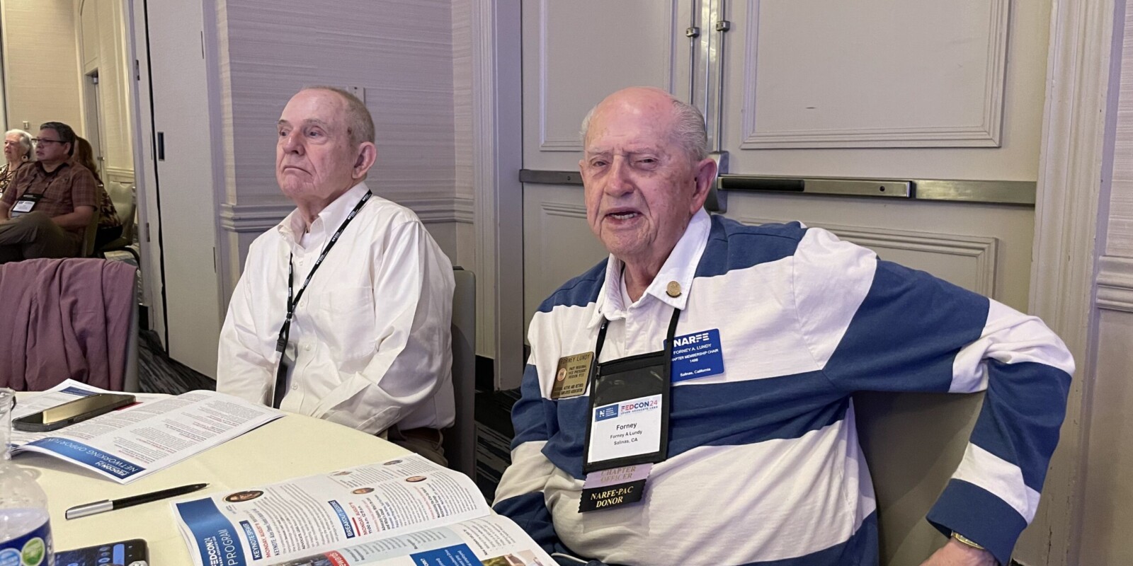 two men at a table