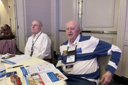 two men at a table
