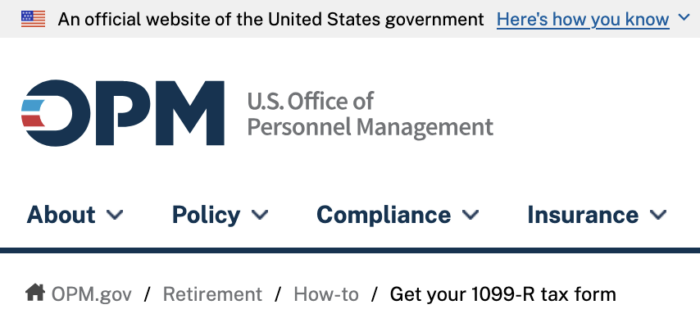 1099-R Available From OPM