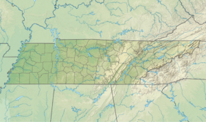 Map of Tennessee with star on Pigeon Forge