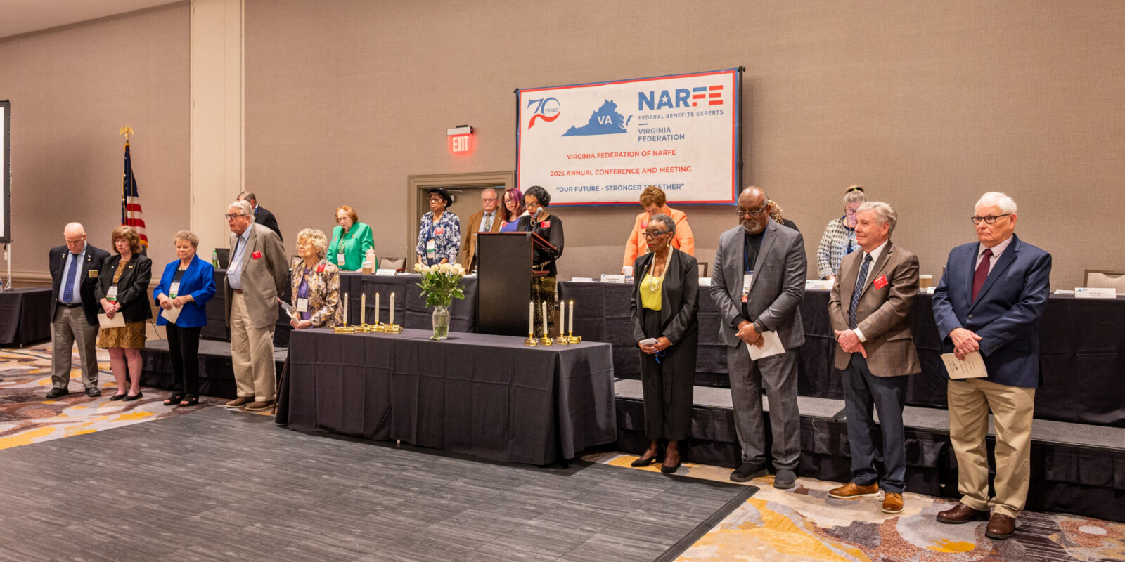 NARFE President and Virginia Area Vice Presidents who participated in the Memorial Ceremony