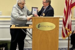 RVP Allen presenting Distinguished Service Award to previous Ky Federation President