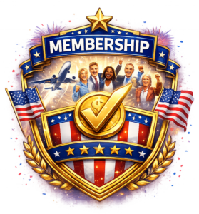 Badge for that says Membership with a check mark