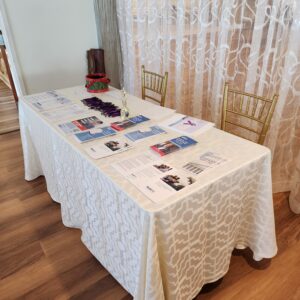 A picture of a table with forms on it.