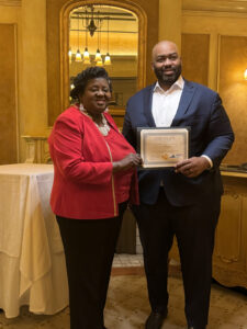 2025-12-15 State Legislation Chair presenting certificate to Senator Bagby